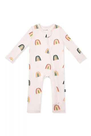 Zippered Romper in Retro Rainbow