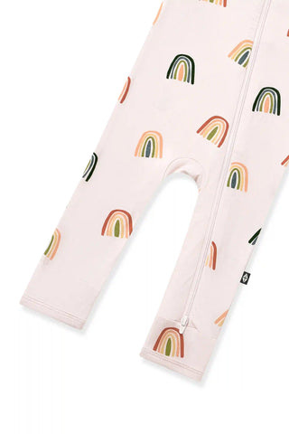 Zippered Romper in Retro Rainbow