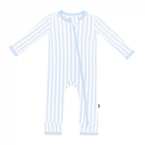 Zippered Romper in Small Mist Stripe