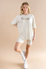 Women’s Biker Short Set in Mickey and Friends on Ecru