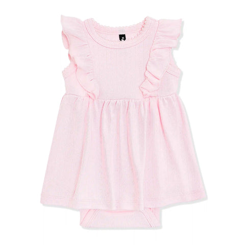 Pointelle Bodysuit Dress in Sakura