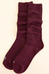 Adult Scrunch Socks in Burgundy
