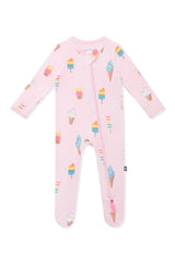 Zippered Footie in Sakura Ice Cream