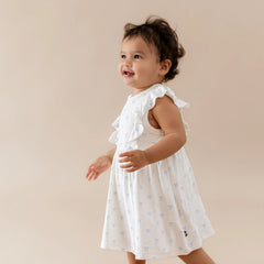 Pointelle Bodysuit Dress in Sweet Blue Bow