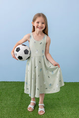 Tank Twirl Dress in Soccer