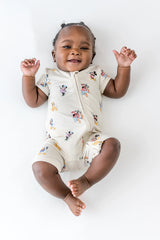 Zipper Shortall Romper in Mickey Mouse and Friends