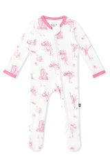 Zippered Footie in Toile Ballet