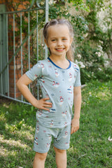 Short Sleeve Pajamas in Patriotic Goose
