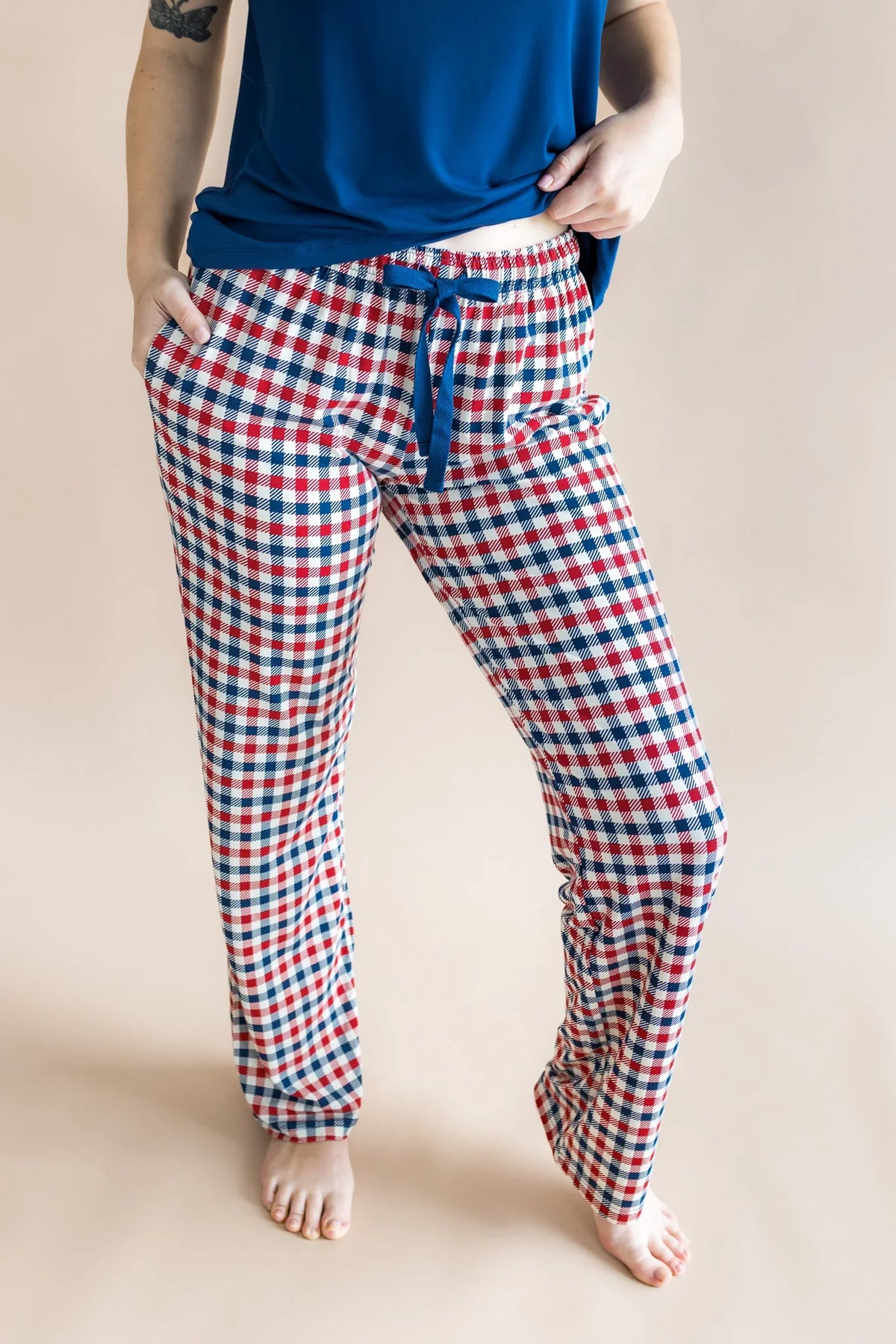 Women's Lounge Pants in Patriotic Gingham