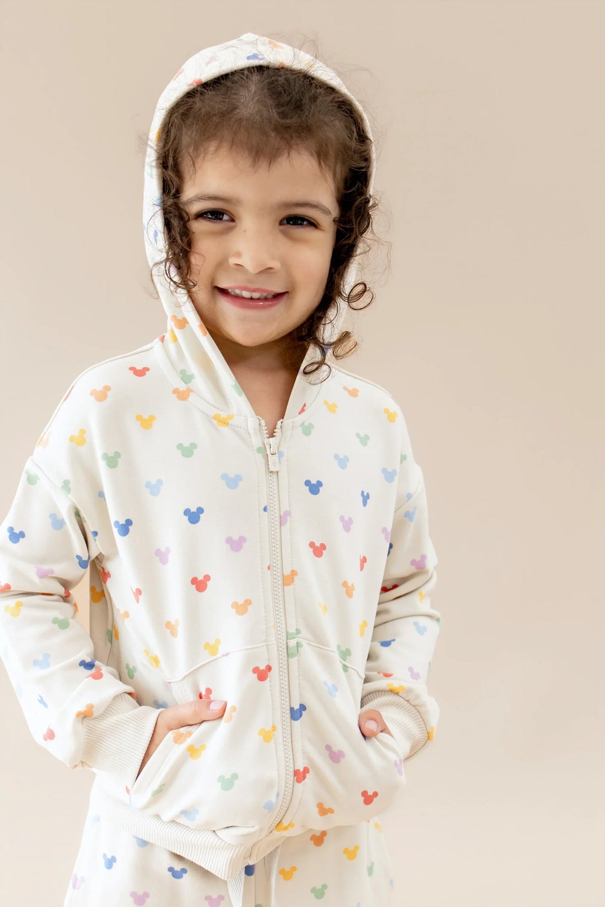 Zip-Up Hoodie in Pastel Mickey Mouse