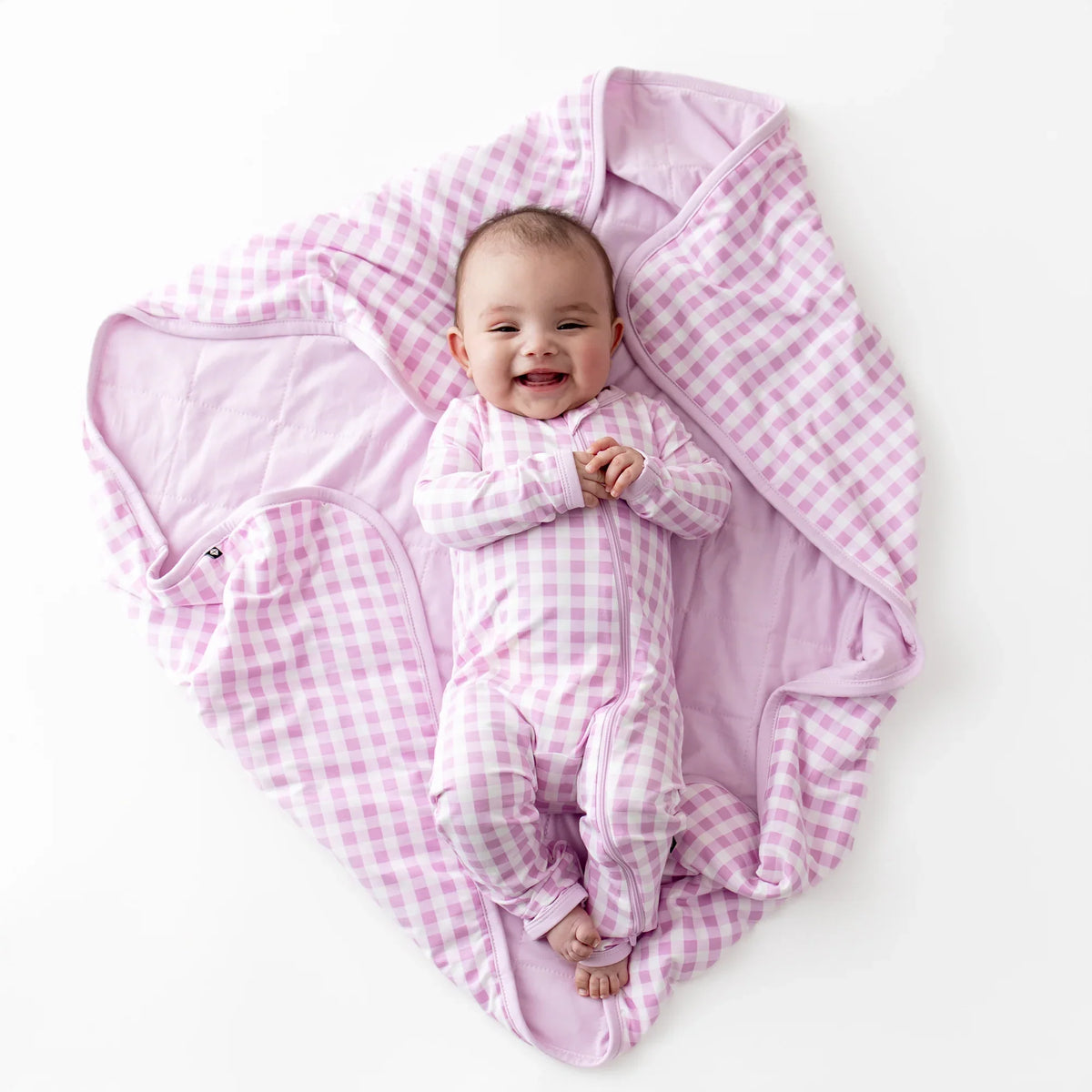 Baby Blanket in Gingham Thistle 1.0