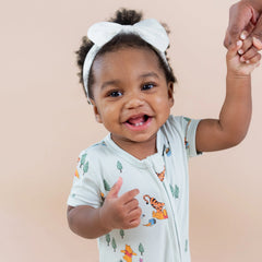 Zipper Shortall Romper in Winnie the Pooh Hundred Acre Wood