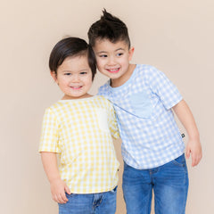 Toddler Crew Neck Tee in Gingham Breeze