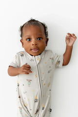 Zipper Shortall Romper in Starry Icon