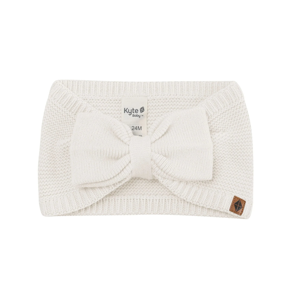Chunky Knit Adult Bow Headband in Oat
