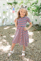Twirl Dress in Patriotic Gingham