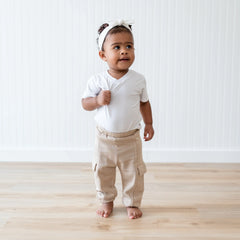Fleece Cargo Pants in Almond