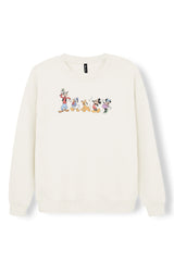 Women's Sweatshirt in Mickey and Friends on Ecru