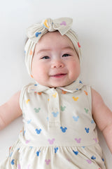 Polo Bodysuit Dress in Pastel Mickey Mouse