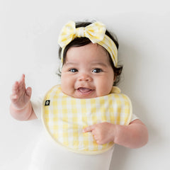 Cushy Bib in Gingham Chamomile