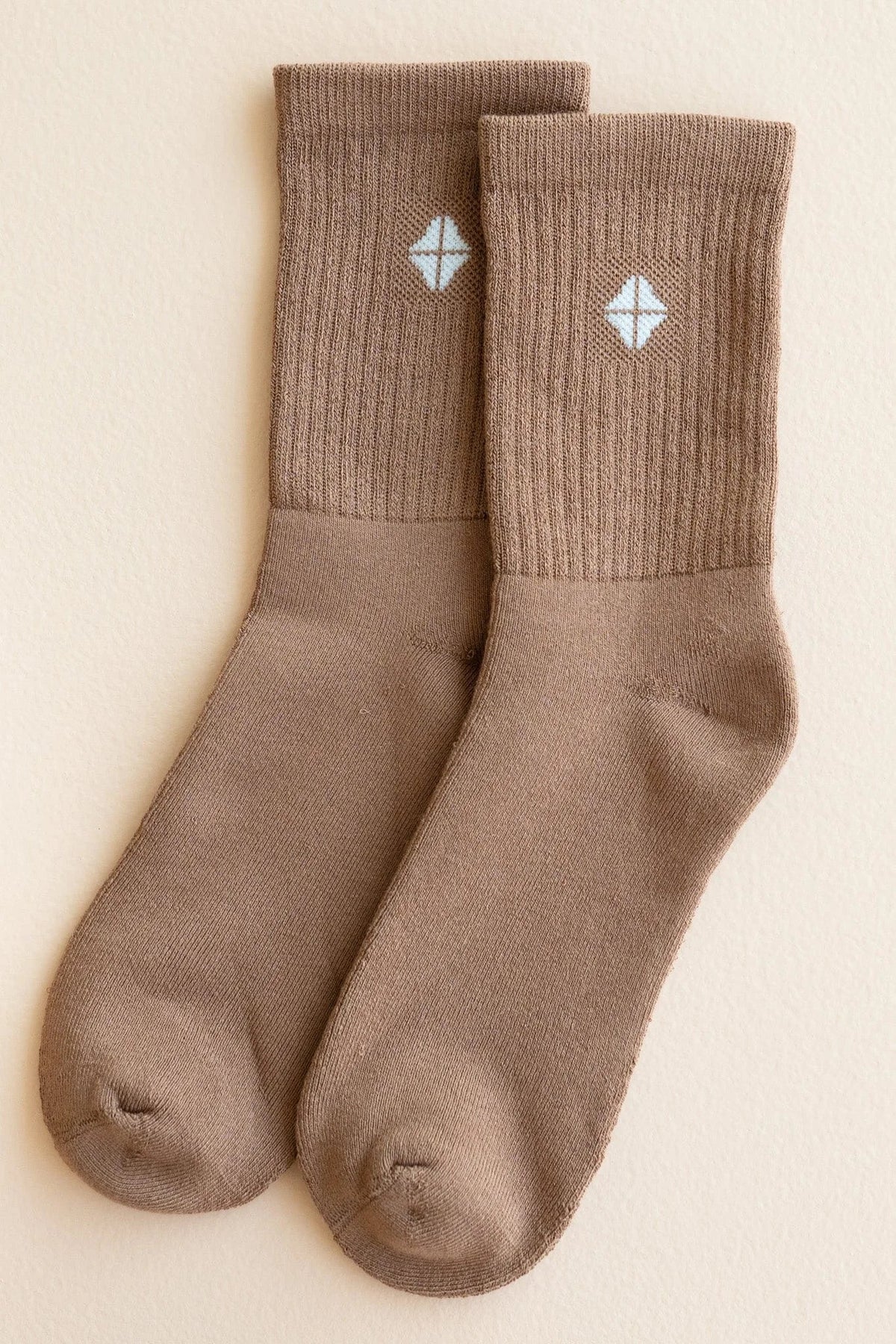 Adult Crew Socks in Latte