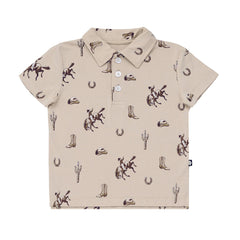 Toddler Short Sleeve Polo in Classic Cowboy