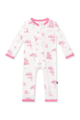 Zippered Romper in Toile Ballet