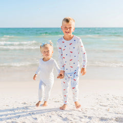 Long Sleeve Pajamas in Small Mist Stripe