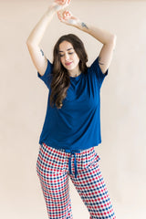 Women's Lounge Pants in Patriotic Gingham