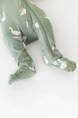 Zippered Footie in Silly Goose