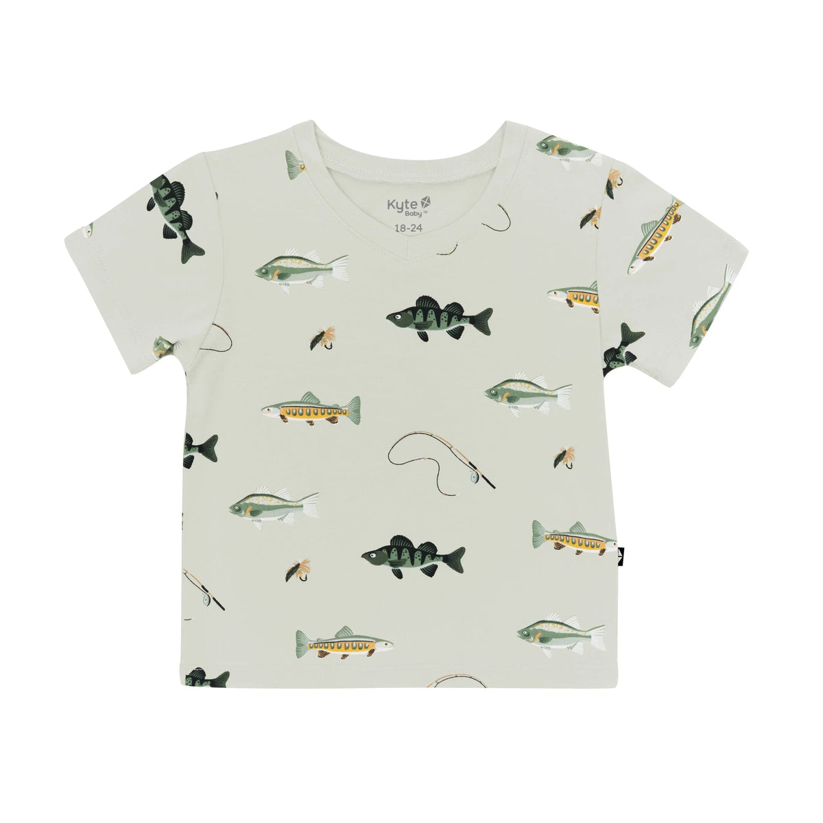 Toddler V-Neck Tee in Fishing