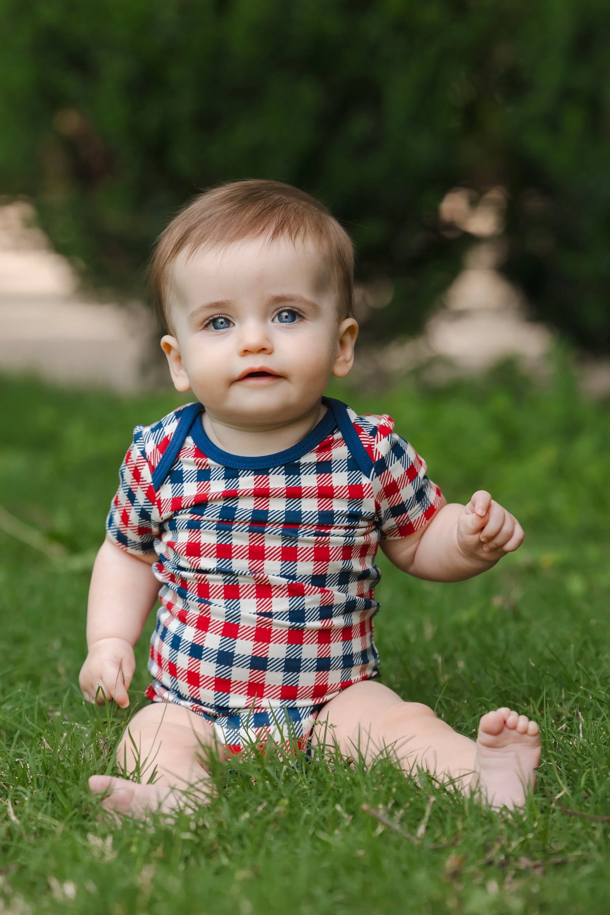 Bodysuit in Patriotic Gingham