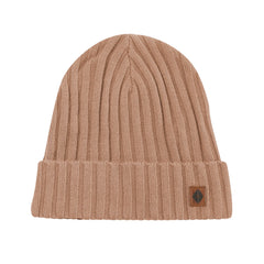 Chunky Knit Adult Ribbed Beanie in Latte