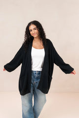 Chunky Knit Women's Oversized Cardigan in Midnight