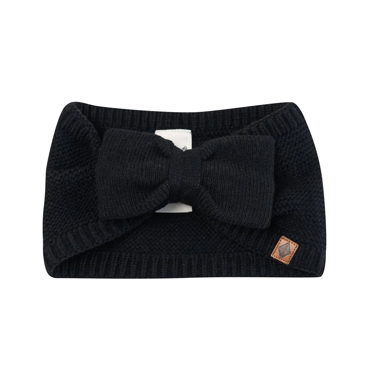 Chunky Knit Adult Bow Headband in Midnight