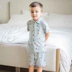 Toddler Short Sleeve Polo in Mallard Duck