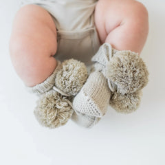 Knit Booties in Almond