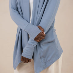 Women's French Terry Wrap Top in Slate