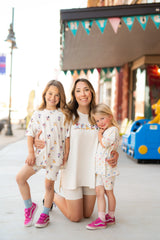 Toddler Biker Short Set in Pastel Mickey Mouse