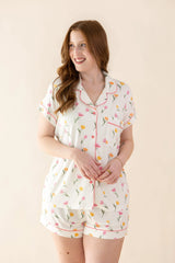 Women's Short Sleeve Pajama Set in Tulip