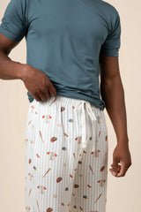 Men's Short Sleeve & Pant PJ Set in Home Run