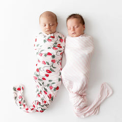 Swaddle Blanket in Small Sakura Stripe