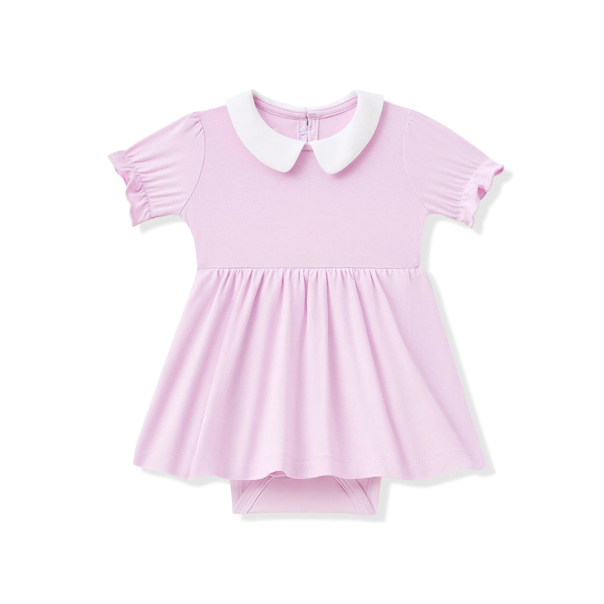 Peter Pan Collar Bodysuit Dress in Thistle