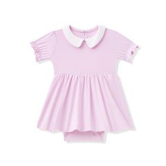 Peter Pan Collar Bodysuit Dress in Thistle