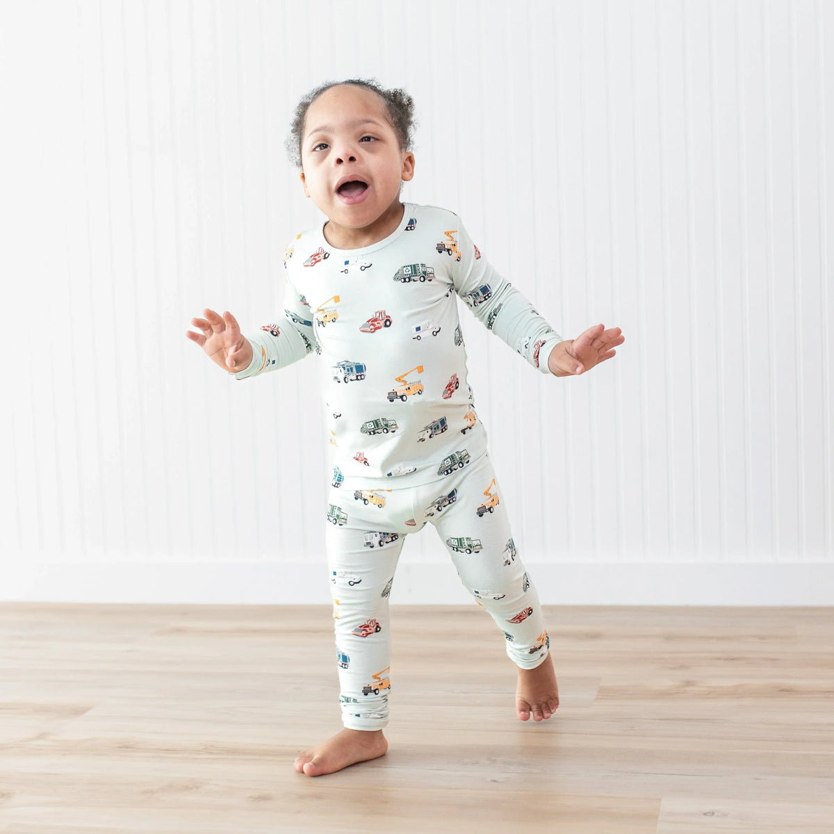 Long Sleeve Pajamas in City Vehicles