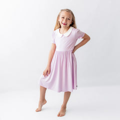 Peter Pan Collar Dress in Thistle