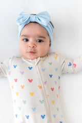 Zippered Romper in Pastel Mickey Mouse