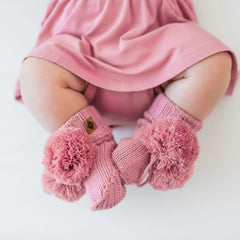 Knit Booties in Apple Blossom