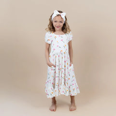 Puff Sleeve Twirl Dress in Tulip