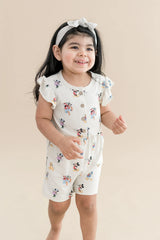 Flutter Sleeve Romper in Mickey Mouse and Friends
